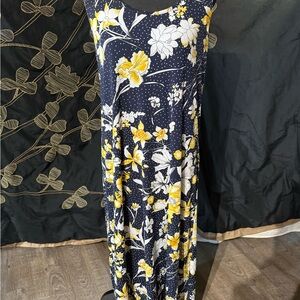 SjS Floral Navy and Yellow Women's Skirt
